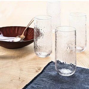 Lucky Brand Textured Highball Glasses, Set of 4